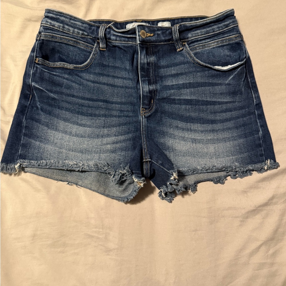 KanCan Faded Blue Frayed Hem Jean Shorts